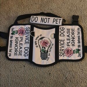 Service Dog Harness with Rose Design